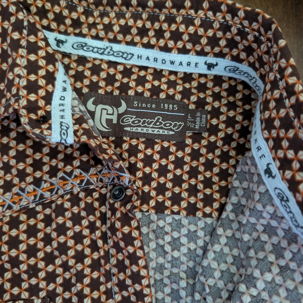 Boy's Cowboy Hardware Brown Western Shirt